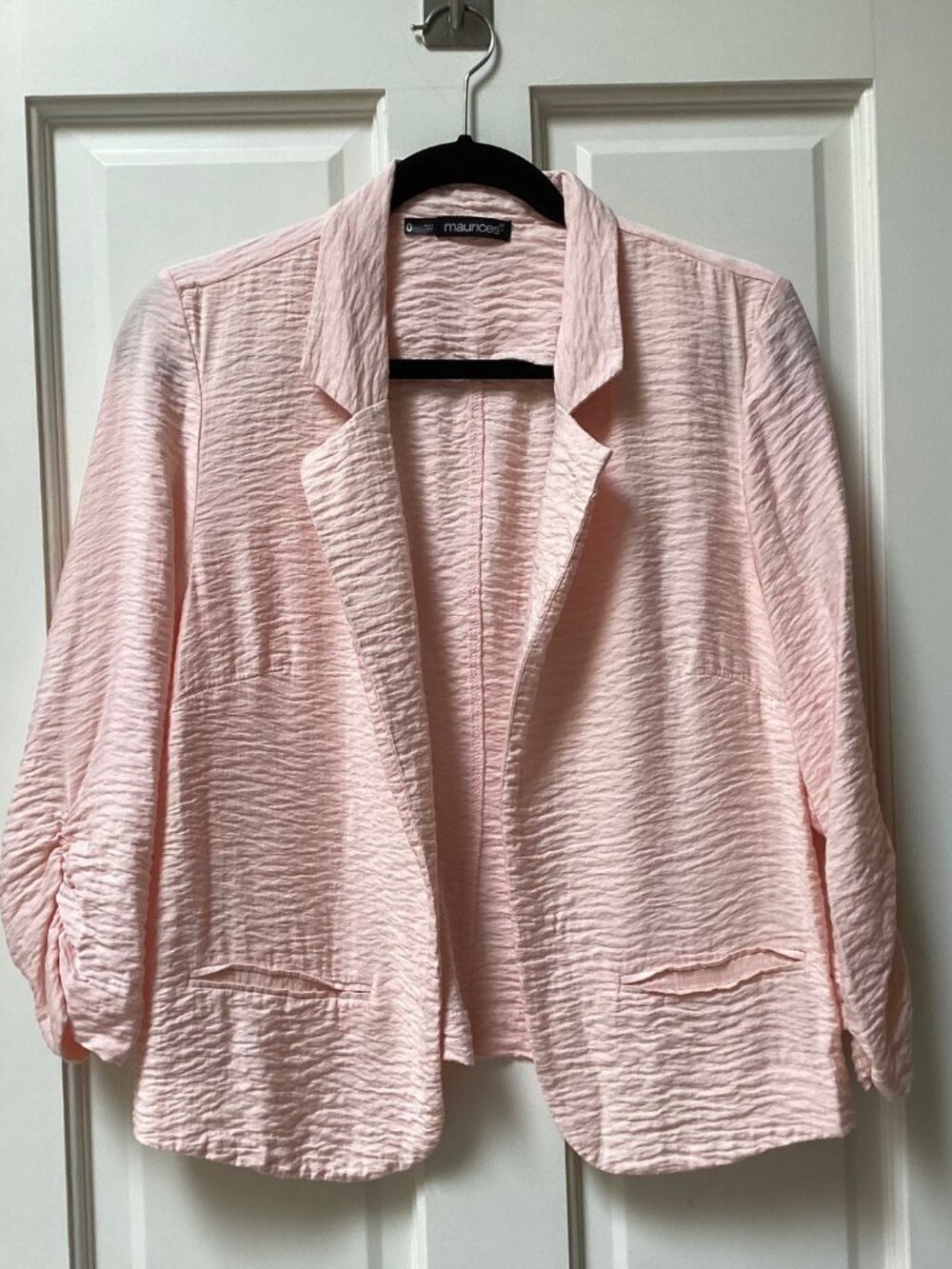 Maurices light pink jacket, blazer, top, size medium